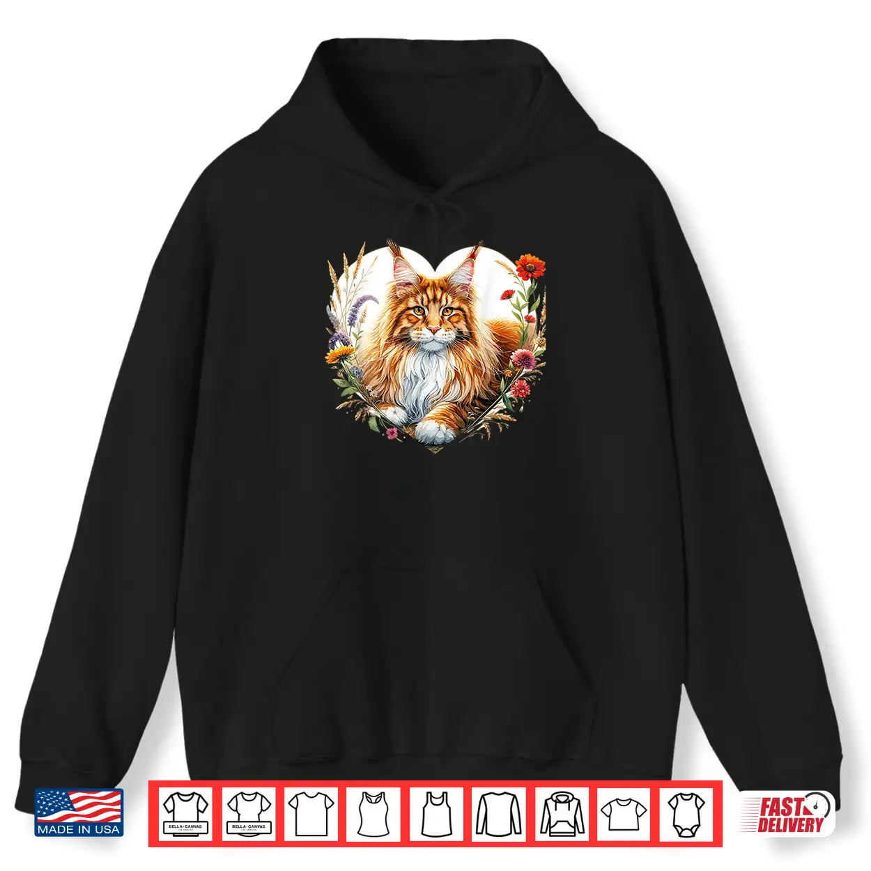 My Cat Is My Valentine Cute Orange Maine Coon Cat In A Heart Shirt My Cat Is My Valentine Cute Orange Maine Coon Cat In A Heart Shirt