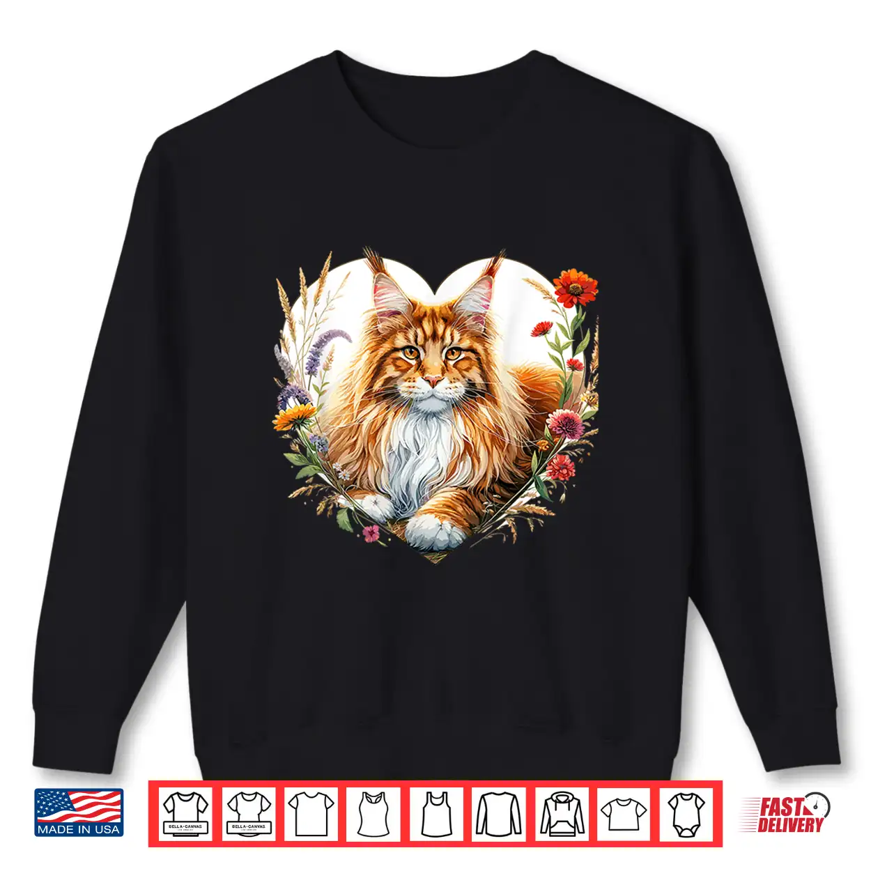 My Cat Is My Valentine Cute Orange Maine Coon Cat In A Heart Shirt My Cat Is My Valentine Cute Orange Maine Coon Cat In A Heart Shirt