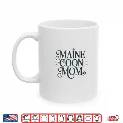 Mug Minimalist Maine Coon Cat Mom Design For Cat Enthusiasts Shirt