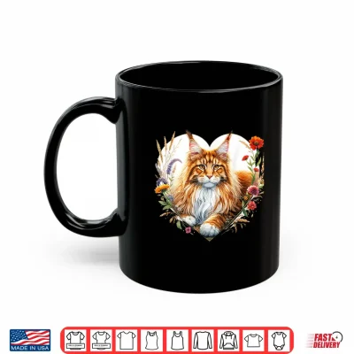 My Cat Is My Valentine Cute Orange Maine Coon Cat In A Heart Shirt 3 Mug My Cat Is My Valentine Cute Orange Maine Coon Cat In A Heart Shirt