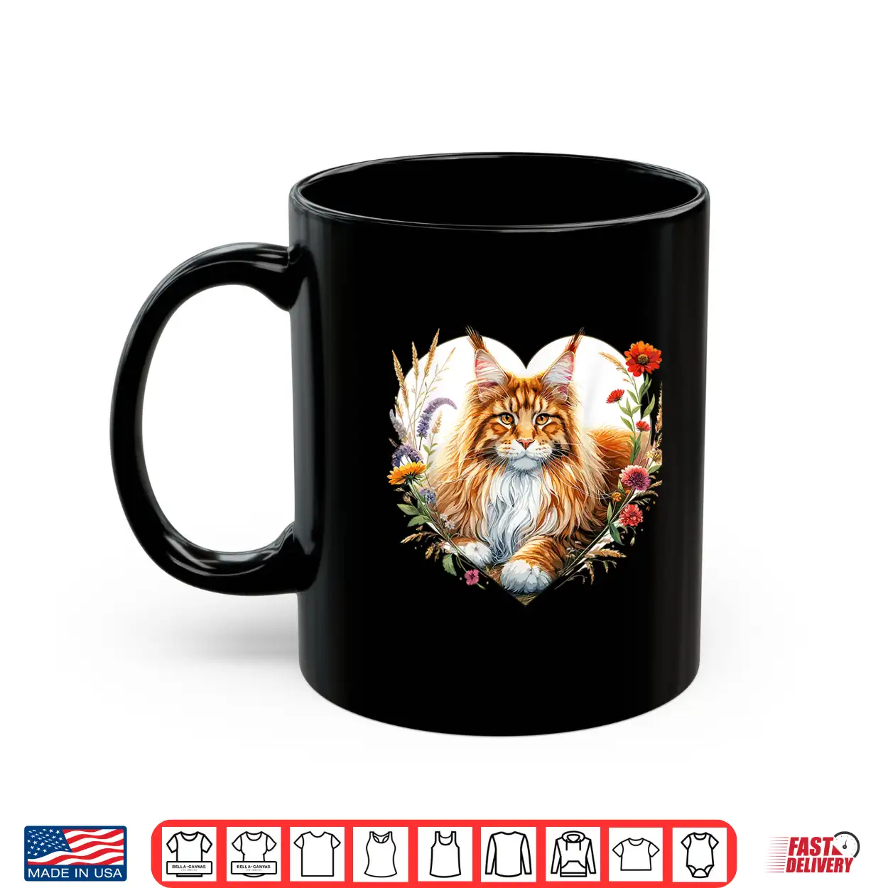 My Cat Is My Valentine Cute Orange Maine Coon Cat In A Heart Shirt My Cat Is My Valentine Cute Orange Maine Coon Cat In A Heart Shirt