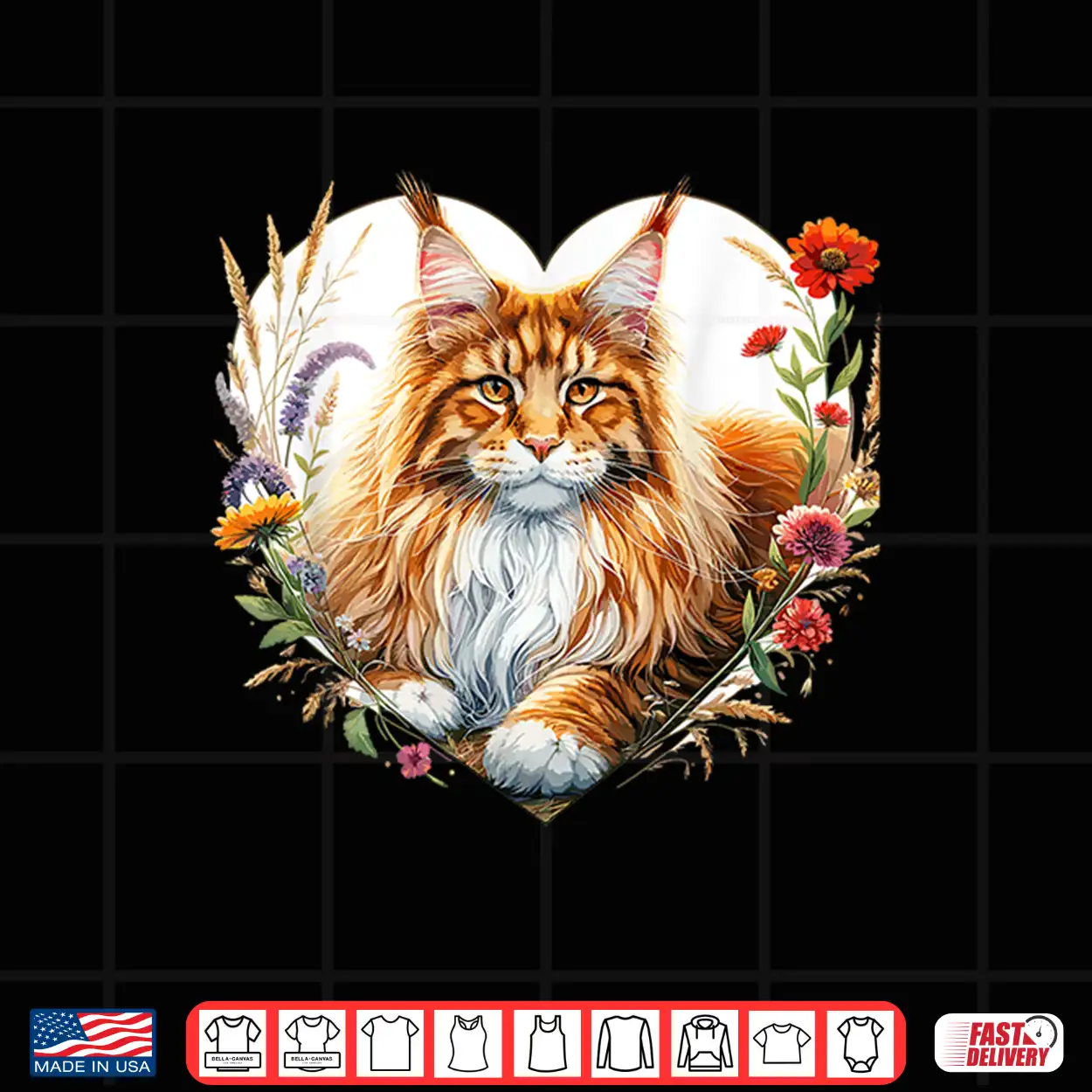 My Cat Is My Valentine Cute Orange Maine Coon Cat In A Heart Shirt My Cat Is My Valentine Cute Orange Maine Coon Cat In A Heart Shirt