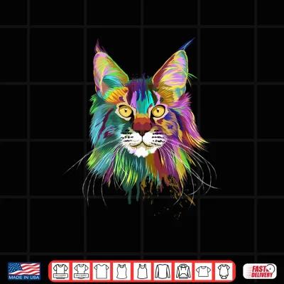 Design Splash Maine Coon Cat Professional Graphic Shirt