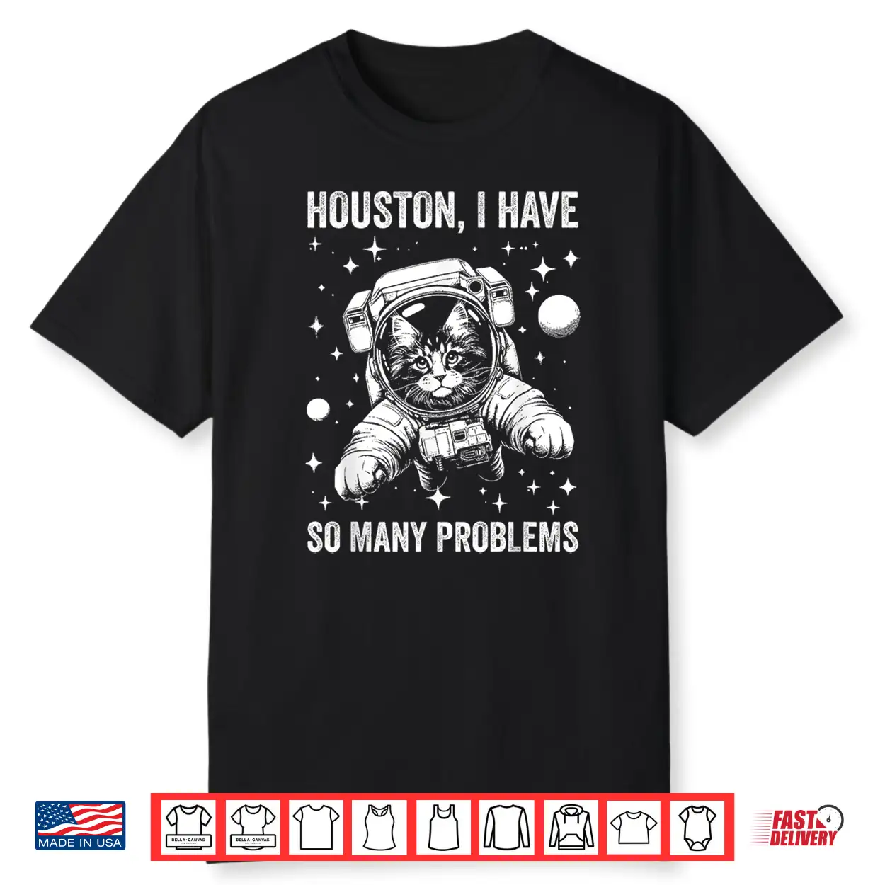 Cat Dad Mom Space Houston Problem Maine Coon Shirt