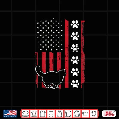 American Flag Maine Coon Cat Pet Owner Gift Cute Paw Print Shirt 4 Design American Flag Maine Coon Cat Pet Owner Gift Cute Paw Print Shirt 1