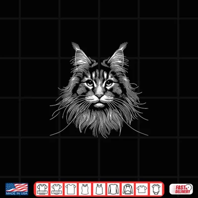 Cat Fingerprint Maine Coon Dad Mom Shirt 4 Design Cat Fingerprint Maine Coon Dad Mom Shirt 1