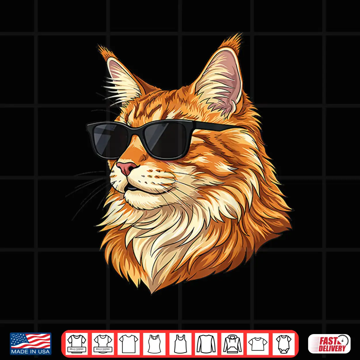 Cool Maine Coon Cat Wearing Sunglasses Funny Cats Lover Shirt Cool Maine Coon Cat Wearing Sunglasses Funny Cats Lover Shirt
