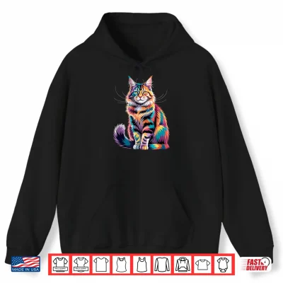 Geometric Maine Coon Cat Art Visionary Spirit Feline Totem Shirt 1 Hoodie Geometric Maine Coon Cat Art Visionary Spirit Feline Totem Shirt