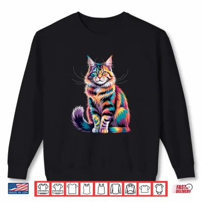 Geometric Maine Coon Cat Art Visionary Spirit Feline Totem Shirt 2 Sweatshirt Geometric Maine Coon Cat Art Visionary Spirit Feline Totem Shirt