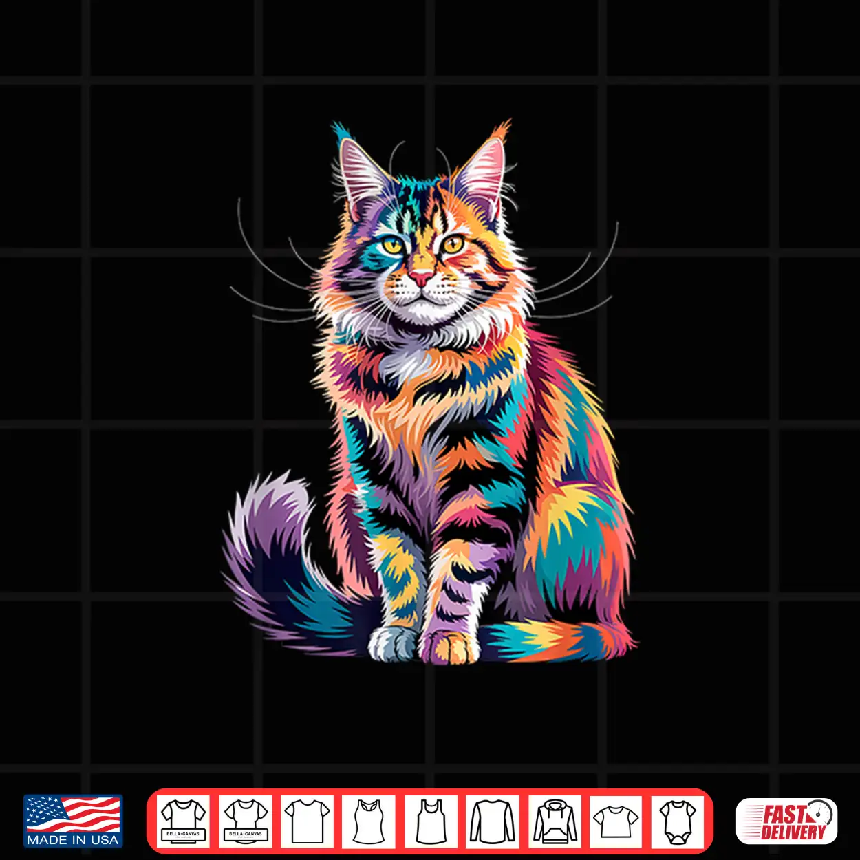 Geometric Maine Coon Cat Art Visionary Spirit Feline Totem Shirt Geometric Maine Coon Cat Art Visionary Spirit Feline Totem Shirt