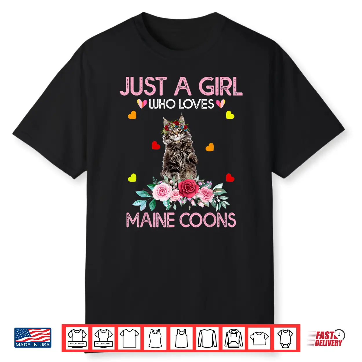 Maine Coon Cat Lover Gift Just A Girl Who Loves Maine Coons Shirt