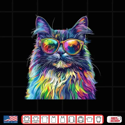 Design Maine Coon Cat Lover Wearing Pop Art Funny Maine Coon Cat Shirt 1