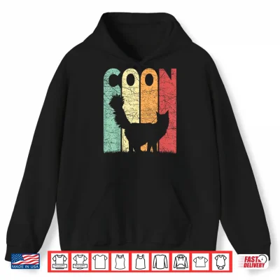 Hoodie Maine Coon Cat Vintage Cat Lover Retro Shirt
