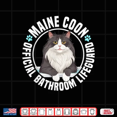 Design Maine Coon Cat Official Bathroom Lifeguard Shirt 1
