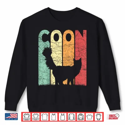 Sweatshirt Maine Coon Cat Vintage Cat Lover Retro Shirt 1