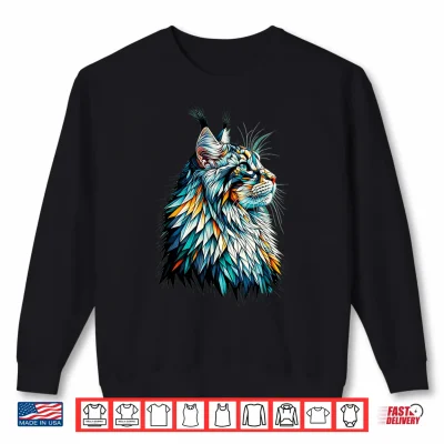 Sweatshirt Polygon Art Maine Coon Cat Maine Coons Shirt 1