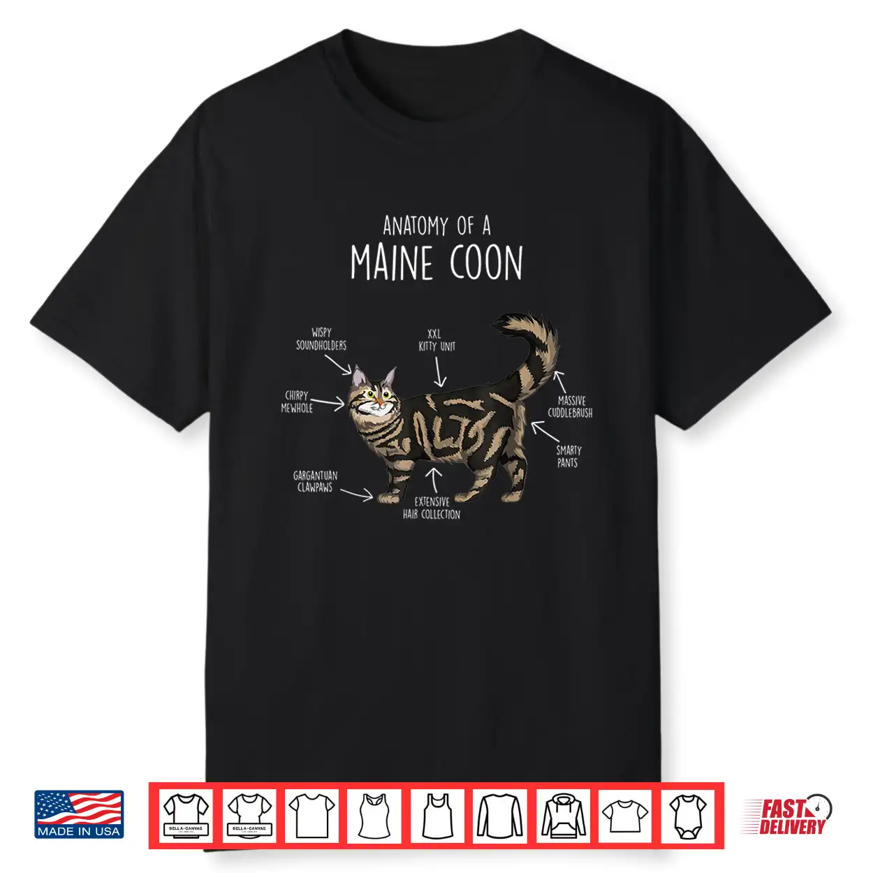 Anatomy Of A Maine Coon Cat Funny Cute Shirt