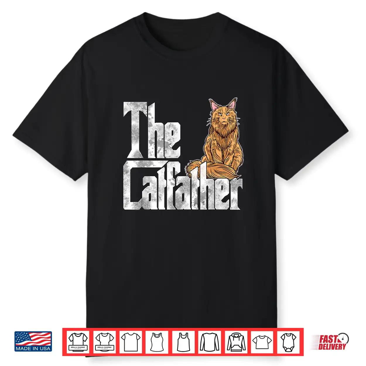 Cat Dad The Catfather Maine Coon Cat Father Kitty Daddy Shirt