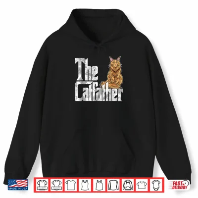 Hoodie Cat Dad The Catfather Maine Coon Cat Father Kitty Daddy Shirt