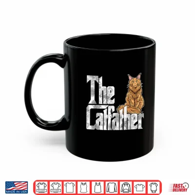 Mug Cat Dad The Catfather Maine Coon Cat Father Kitty Daddy Shirt