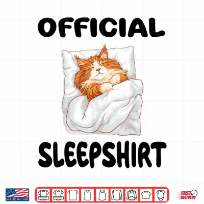 Design Cat Pet Maine Coon Official Sleepshirt Pajamas Nightgown Shirt