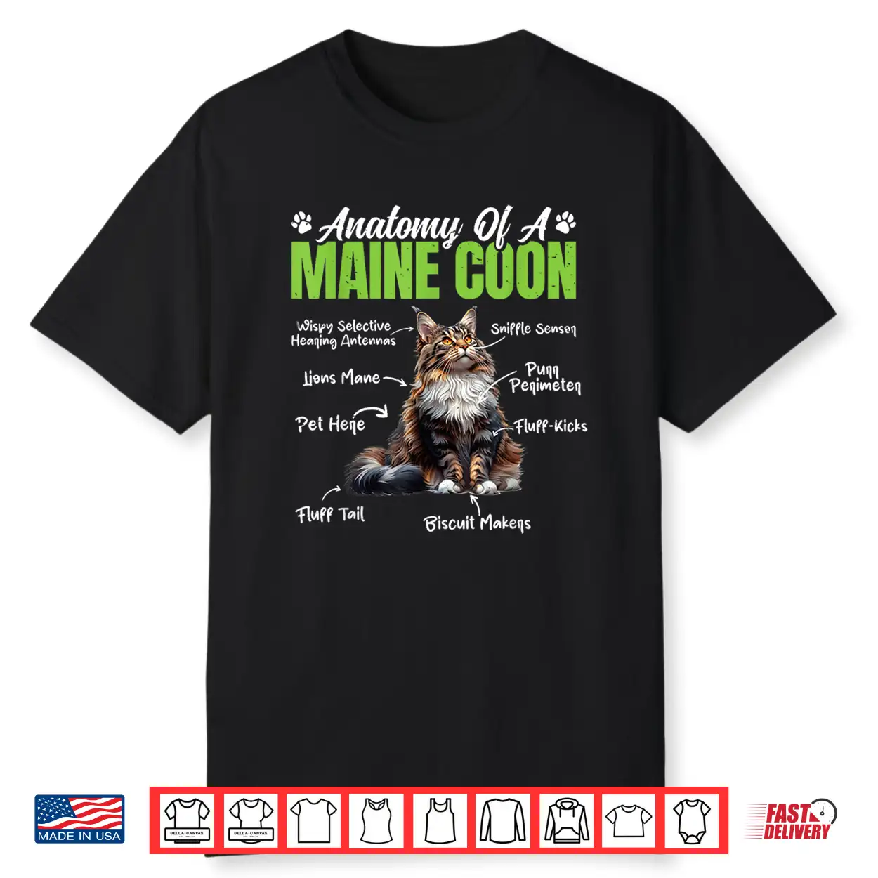 Maine Coon Anatomy Of A Maine Coon Cat Owner Maine Coon Shirt
