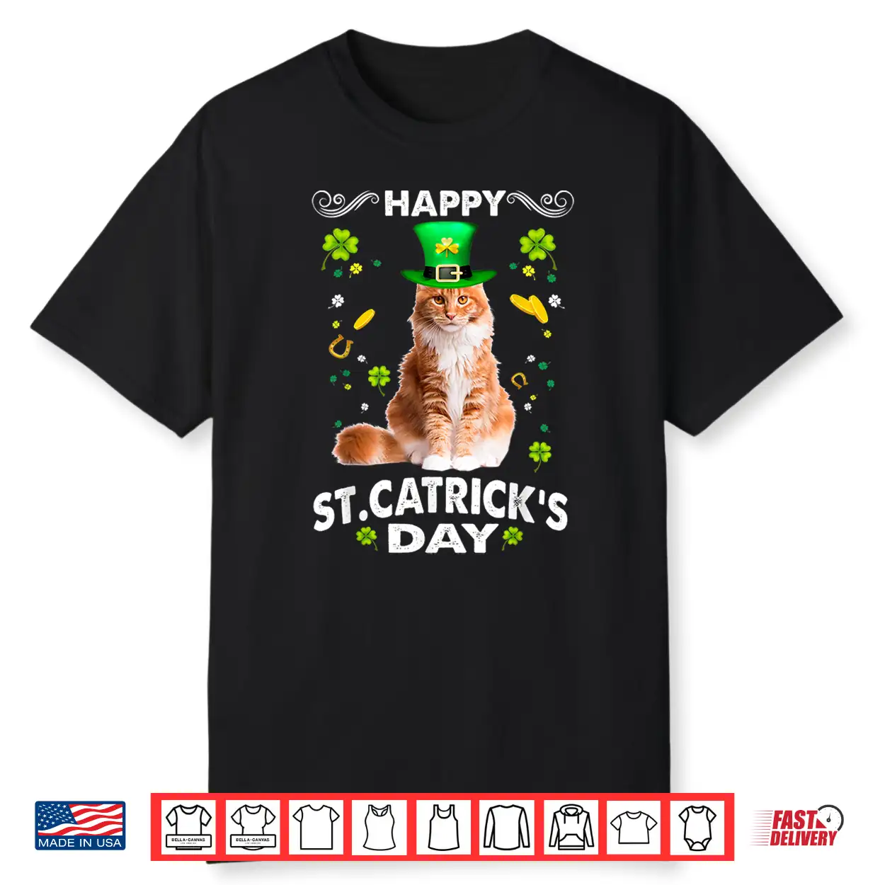 Maine Coon Cat Happy St Catricks Day St Patricks Day Cats Shirt