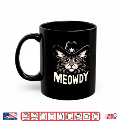 Mug Meowdy Funny Cat Maine Coon Country Music Cowboy Kitten Shirt