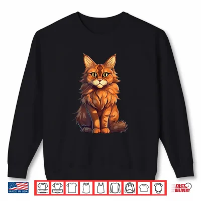 Sweatshirt Orange Tabby Cat Maine Coon Cat Lover Graphic Shirt