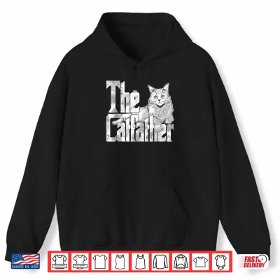 Hoodie The Catfather Maine Coon Cat Father Mafia Whiskers Daddy Shirt