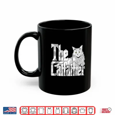 Mug The Catfather Maine Coon Cat Father Mafia Whiskers Daddy Shirt