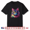 Cat Watercolors Colorful Maine Coon Cats Shirt