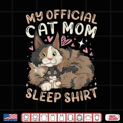 Design Cat Mom Official Sleep Shirt Maine Coon Mother Kitten Shirt