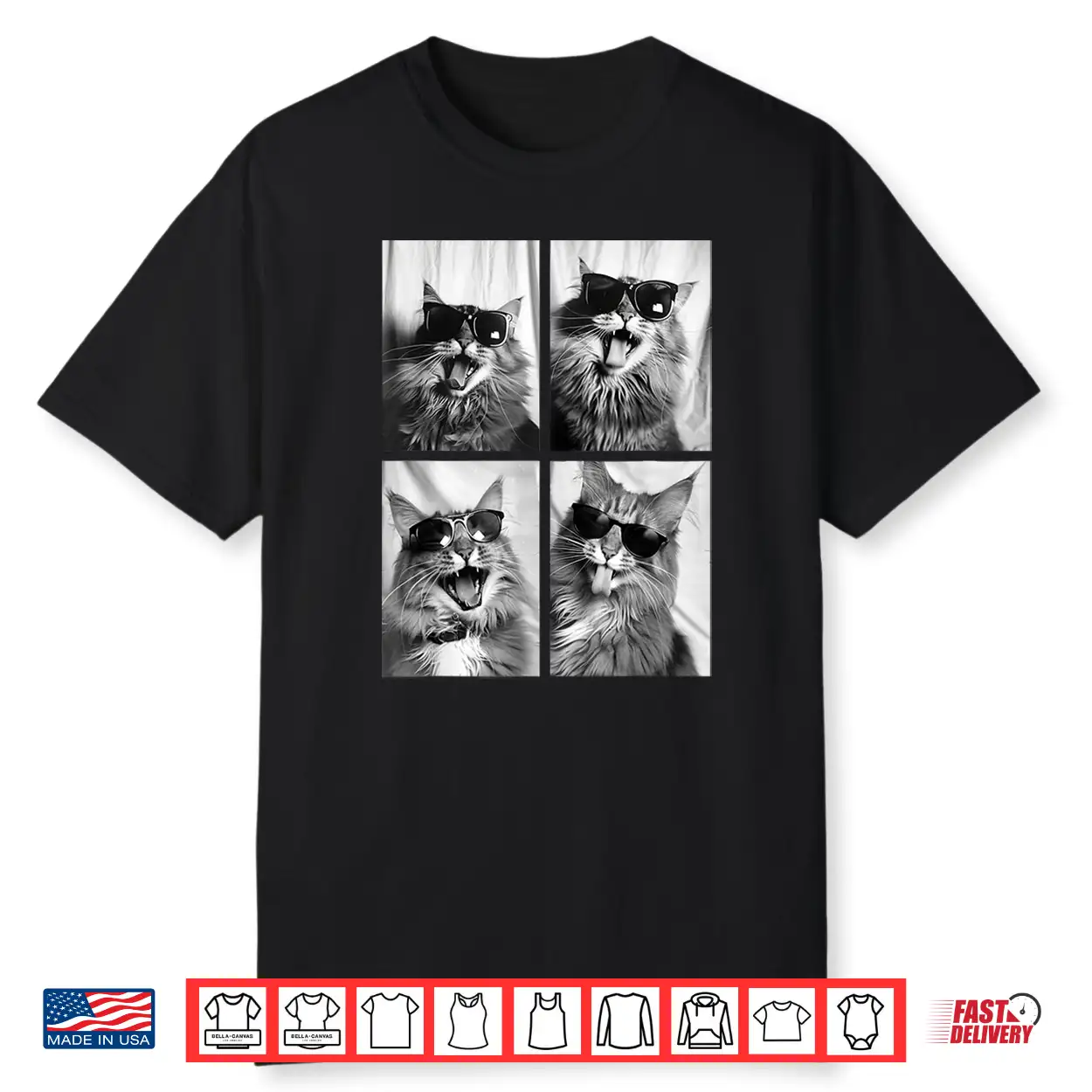Funny Maine Coon Cat Lover Cute Kitten Sunglasses Pet Feline Shirt