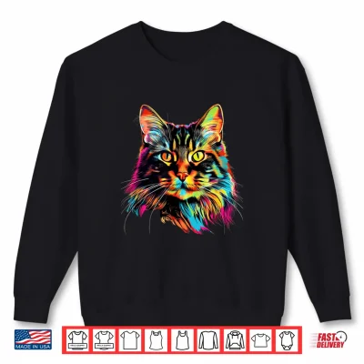 Sweatshirt Maine Coon Cat Pop Art Design Maine Coon Lovers Shirt