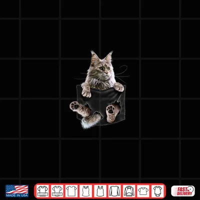 Design Maine Coon Cat in Pocket Shirt