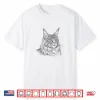 Vintage Maine Coon Cat Drawing Art Design Shirt