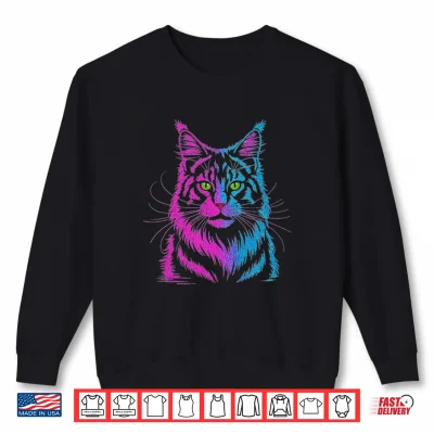 Sweatshirt Main Coon Cat Art Men Women Shirt