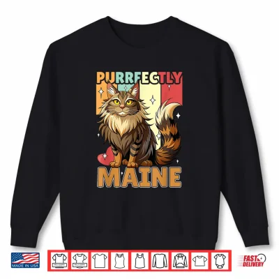 Sweatshirt Maine Coon Cat Lover Cute Kitten Owner Funny Maine Coon Shirt