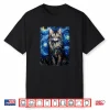 Maine Coon Cat Starry Night Painting Mom Dad Shirt