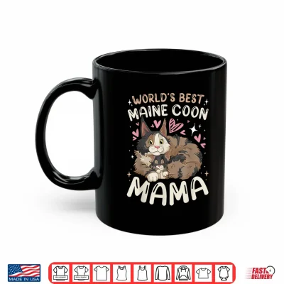 Mug Maine Coon Mama Cat with Kitten Mothers Day Shirt