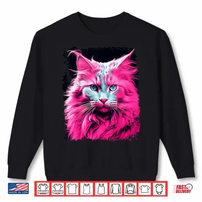 Sweatshirt Pink Maine Coon Cat Shirt