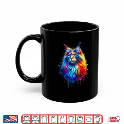 Mug Colorful Splash Art Maine Coon Cat Maine Coons Shirt