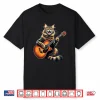 Funny Maine Coon Cat Playing Guitar Design For Music Lovers Shirt