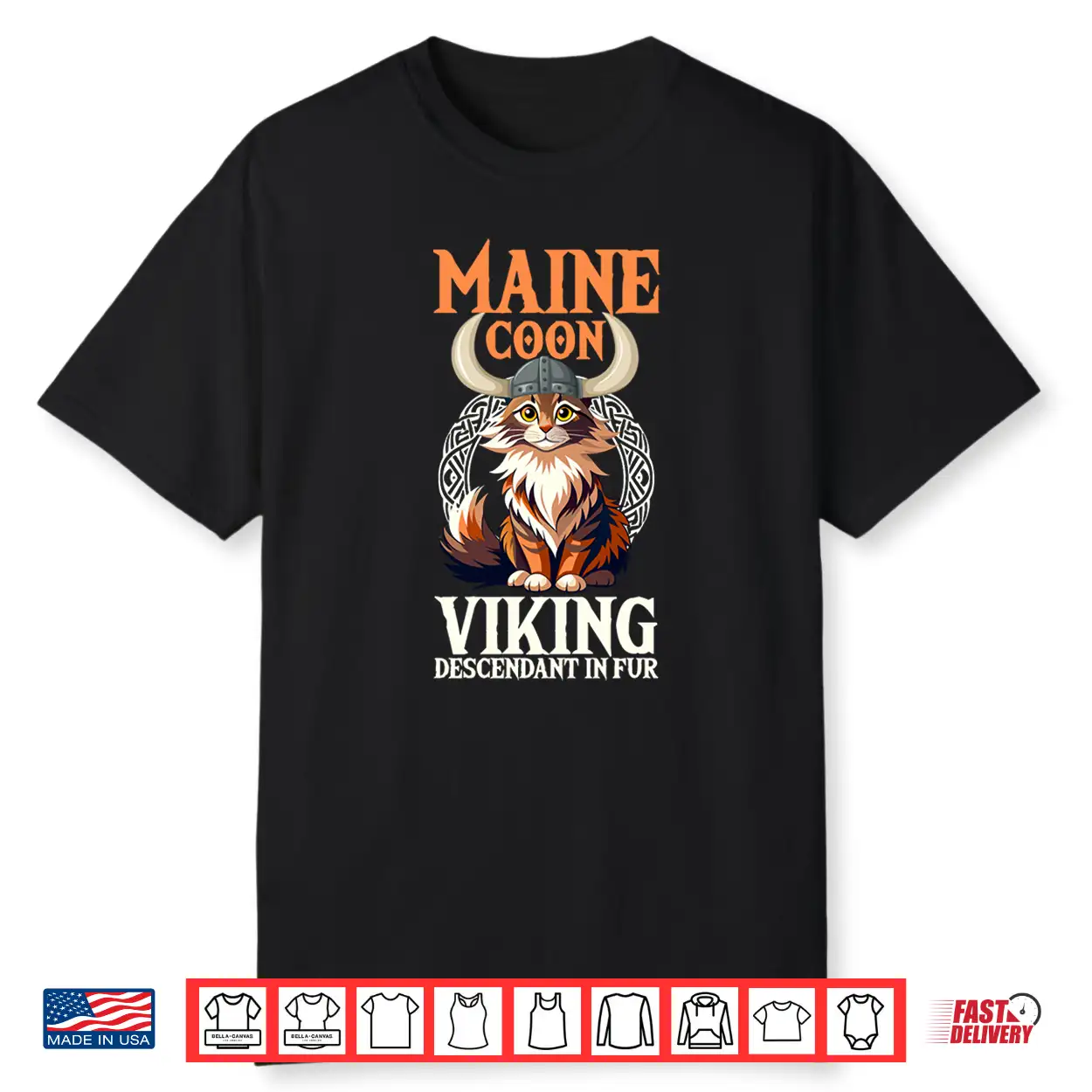 Maine Coon Cat Viking Descendant In Fur Shirt
