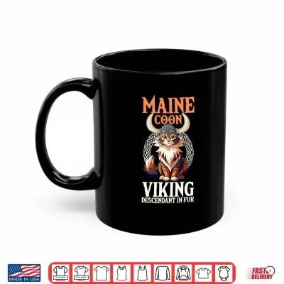 Mug Maine Coon Cat Viking Descendant In Fur Shirt