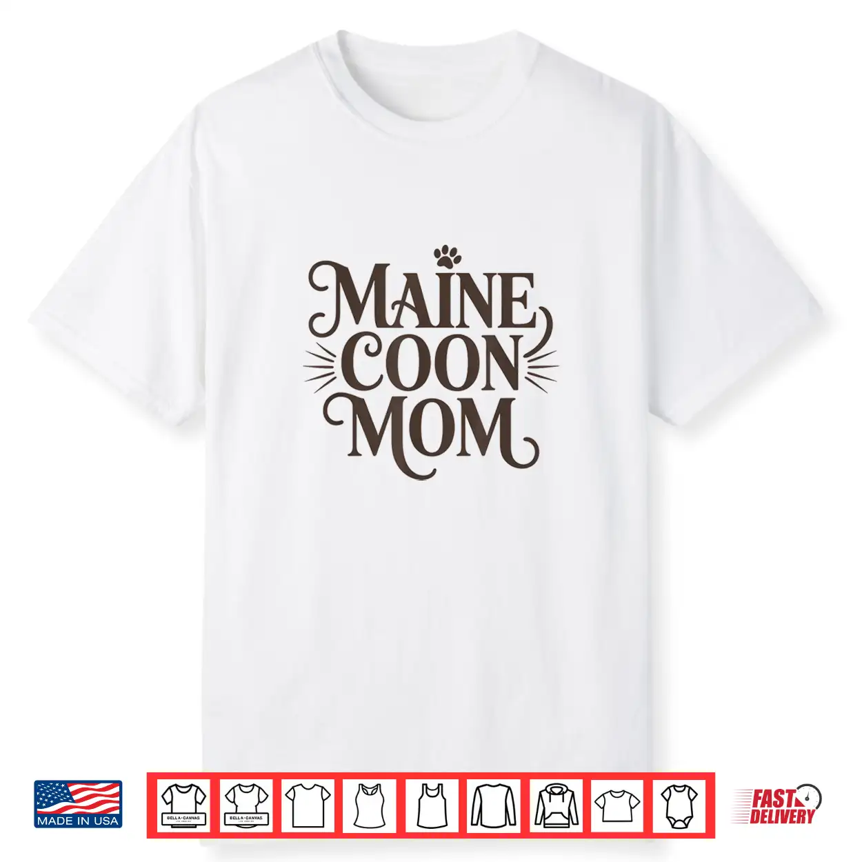 Minimalist Maine Coon Cat Mom Design For Women Shirt