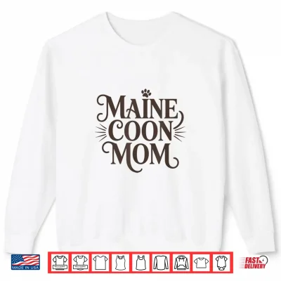 Sweatshirt Minimalist Maine Coon Cat Mom Design for Women Shirt