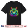 Colorful Bright Maine Coon Cat Vibrant Psychedelic Cat Art Men Women Kids Shirt