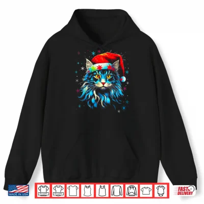 Hoodie Maine Coon Cat Christmas Shirt